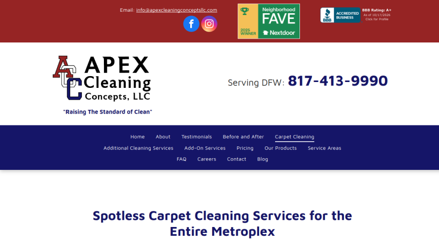Apex Cleaning Concepts LLC website