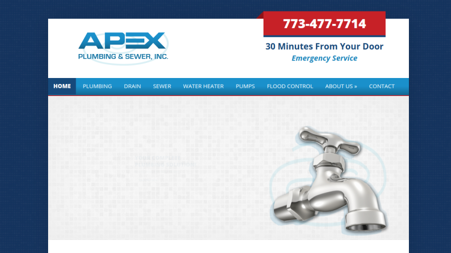 Apex Plumbing & Sewer, Inc. website