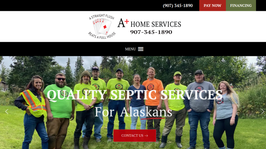 A+ Home Services website