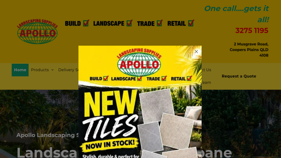 Apollo Landscaping Supplies website