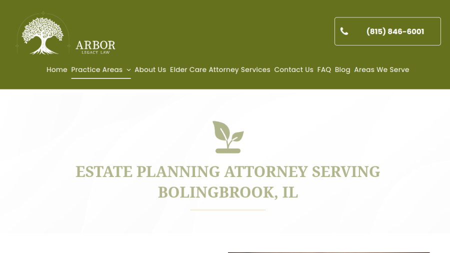 Arbor Legacy Law, LLC website