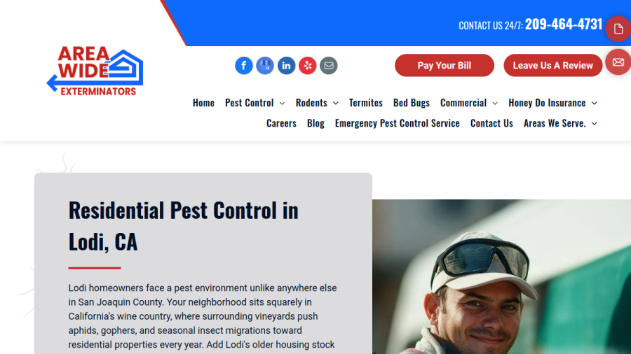 Area Wide Exterminators website