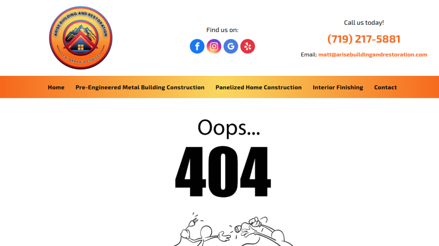 Arise Building and Restoration website