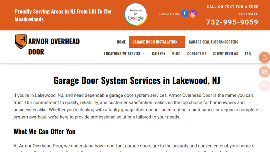 Armor Overhead Door, LLC website
