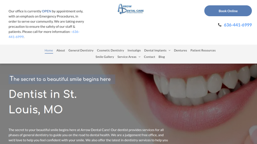 Arrow Dental Care LLC website