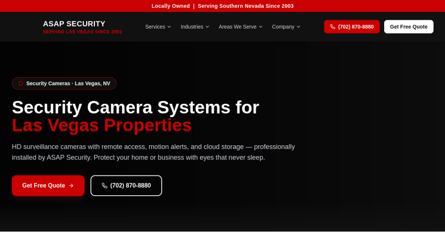 Website screenshot of ASAP Security