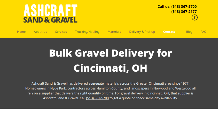 Ashcraft Sand & Gravel website