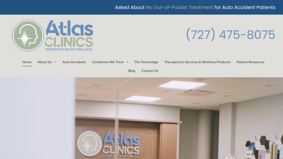 Screenshot of Atlas Clinics Palm Harbor website