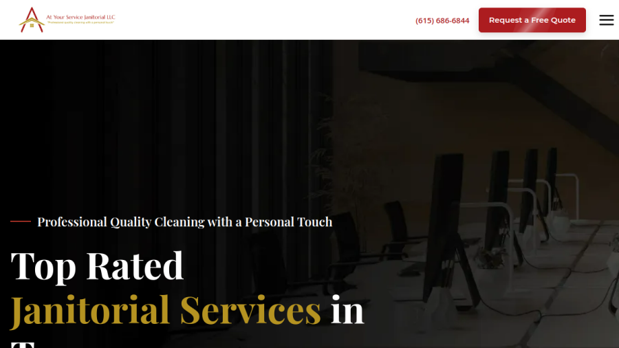 Screenshot of the At Your Service Janitorial LLC website