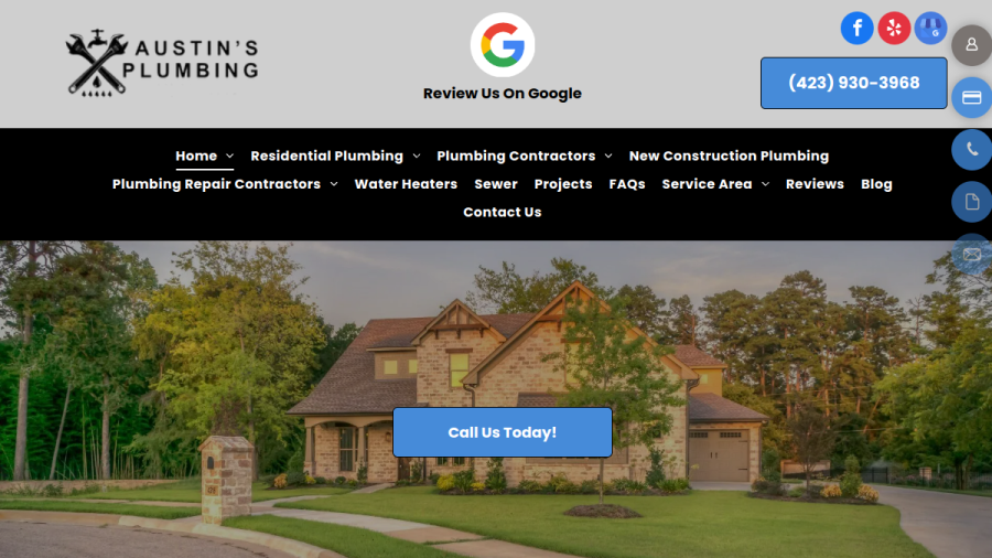 Screenshot of the Austin's Plumbing LLC website
