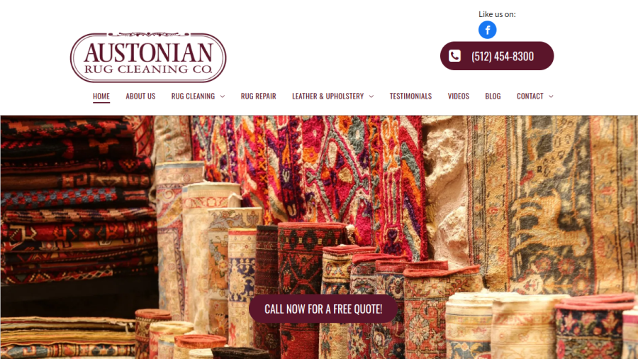 Screenshot of the Austonian Rug Cleaning Co. website