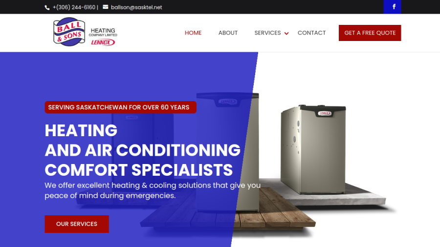 Ball & Sons Heating Co Ltd website