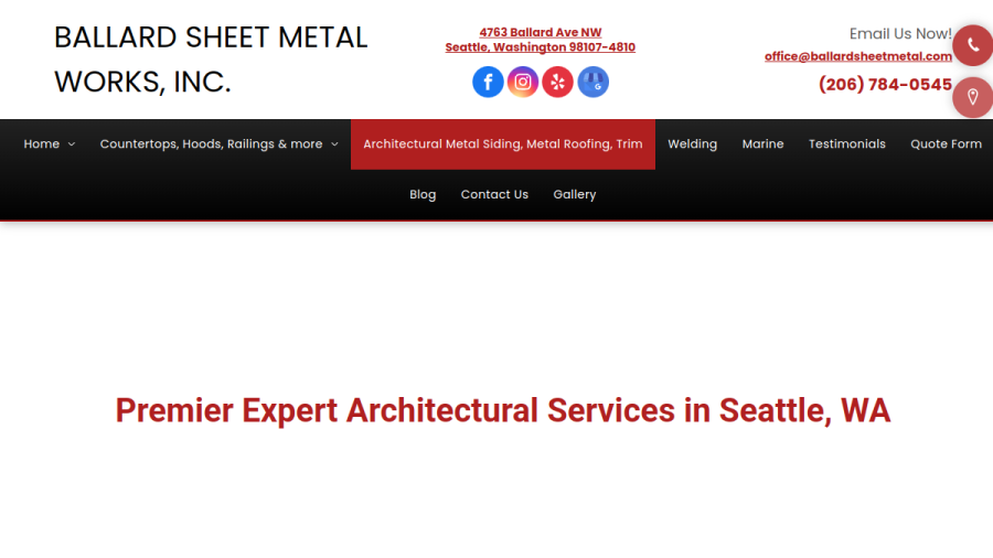 Ballard Sheet Metal Works Inc website