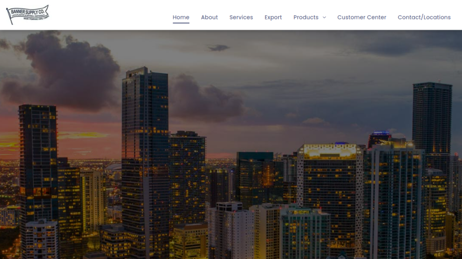 Screenshot of the Banner Supply website