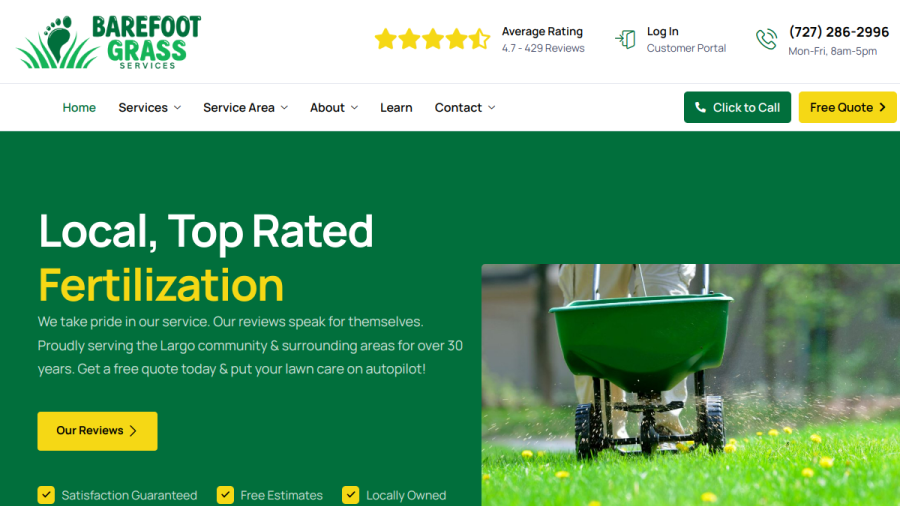 Screenshot of Barefoot Grass website