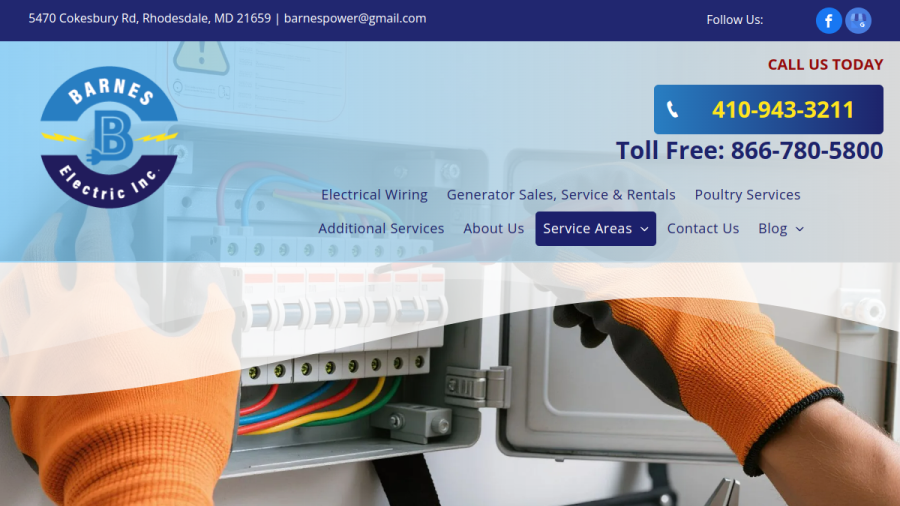 Barnes Electric, Inc. website screenshot