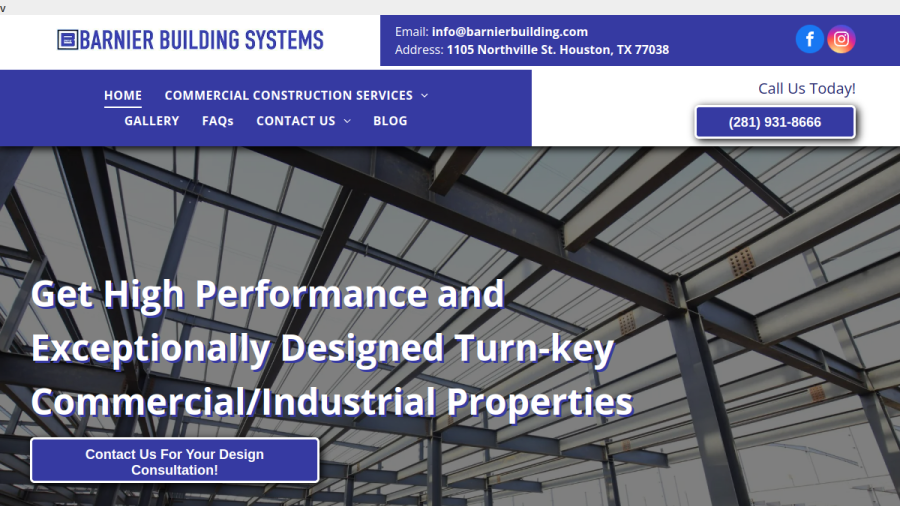 Barnier Building Systems website