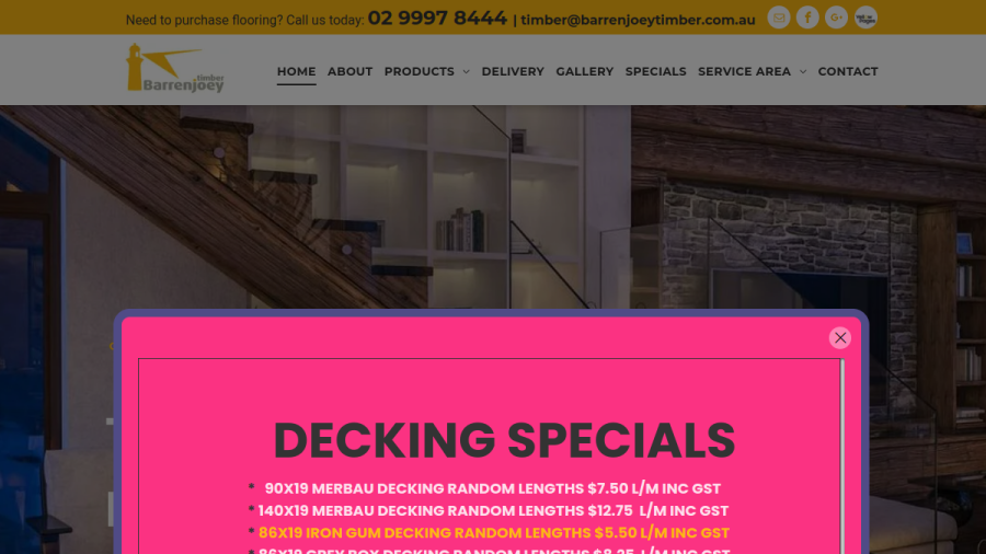 Barrenjoey Timber website
