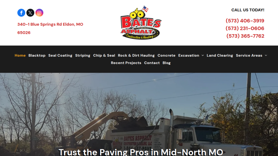 Bates Asphalt Construction & Hauling website