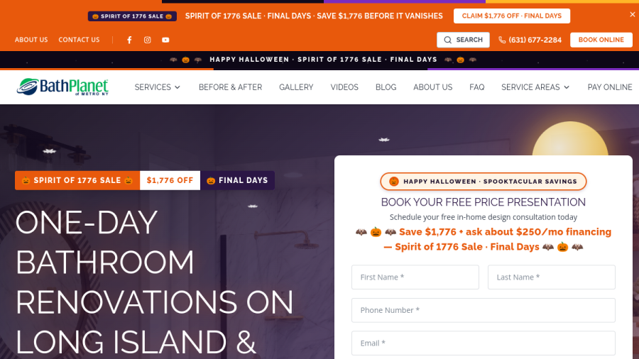 Screenshot of the Bath Planet of Metro NY website