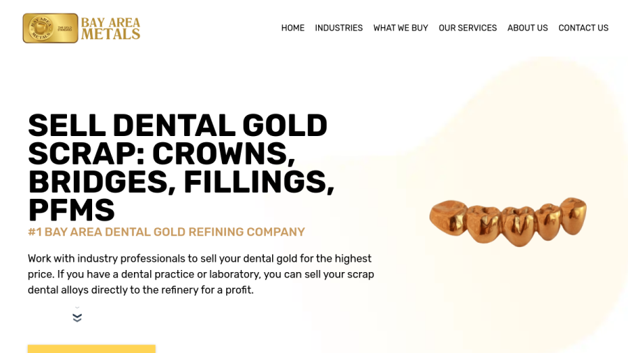 Screenshot of the Bay Area Metals website