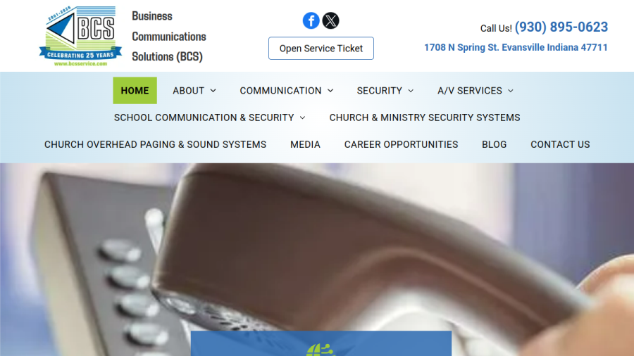 Business Communications Solutions website screenshot