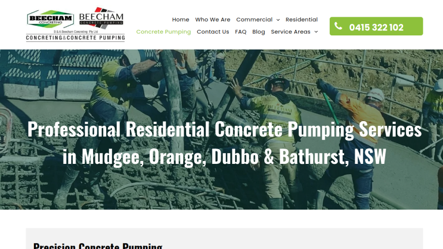 Beecham Concreting website