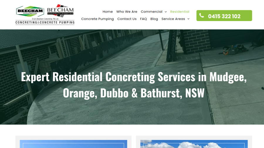 Beecham Concreting website