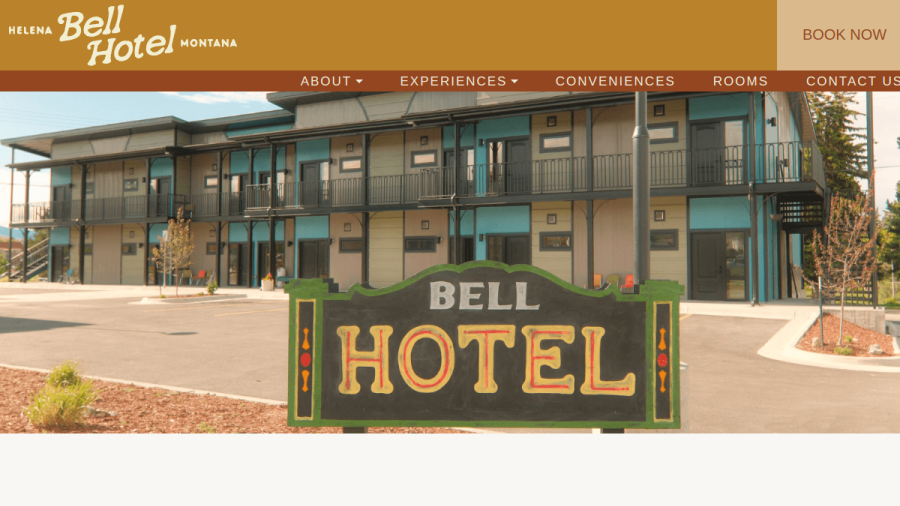 Screenshot of the Bell Hotel website