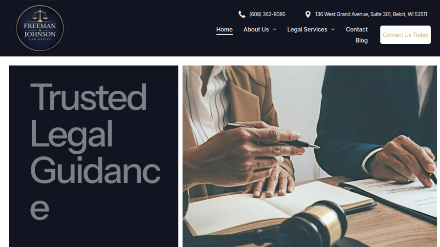 Screenshot of the Thomas Johnson Law Office, Inc. DBA Monahan & Johnson website