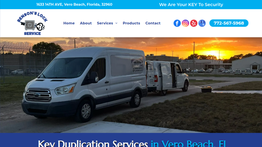Benson's Lock Service website