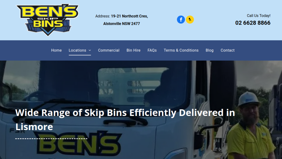 Ben's Skip Bins website