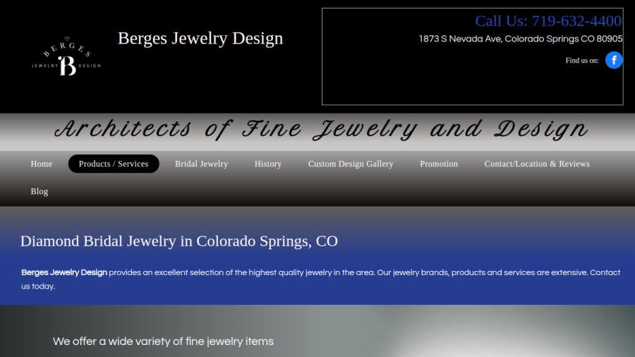 Berges Jewelry Design website