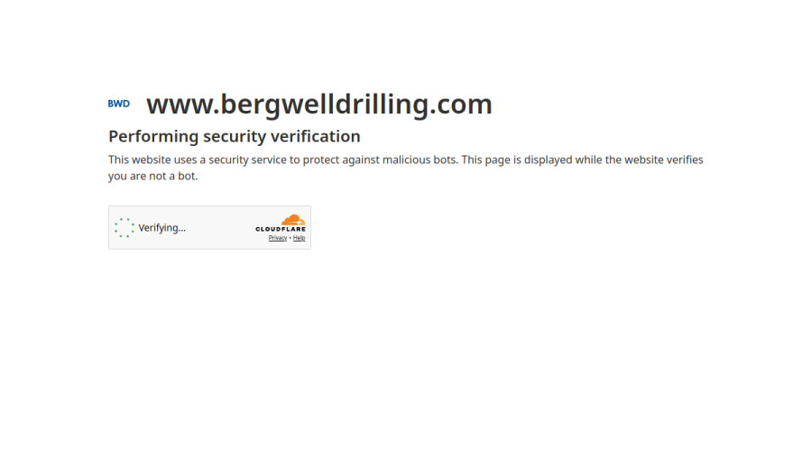 Screenshot of the Berg Well Drilling website