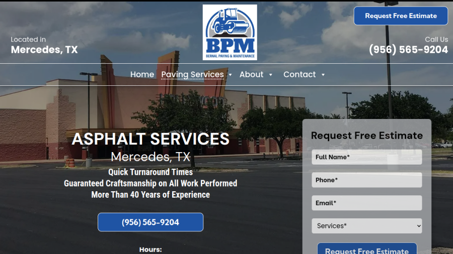 Bernal Paving and Maintenance website