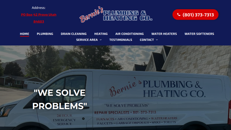 Bernie's Plumbing & Heating Co website