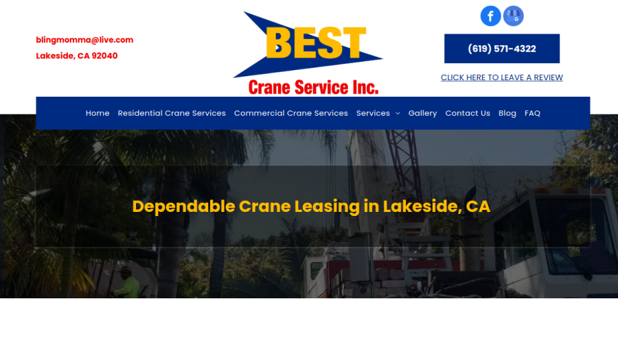 Best Crane Service Inc website