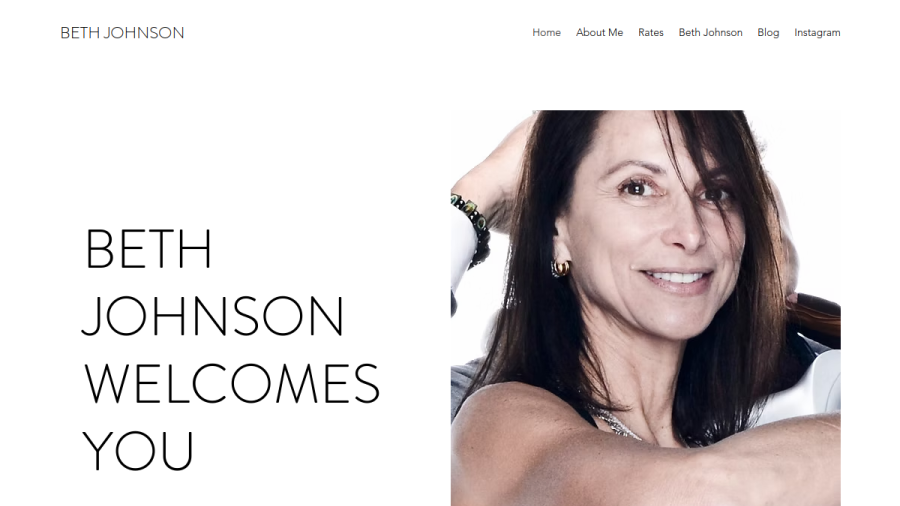 Screenshot of the Beth Johnson website