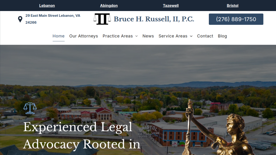 Bruce H. Russell, II, P.C. Attorneys at Law - Bristol Office website
