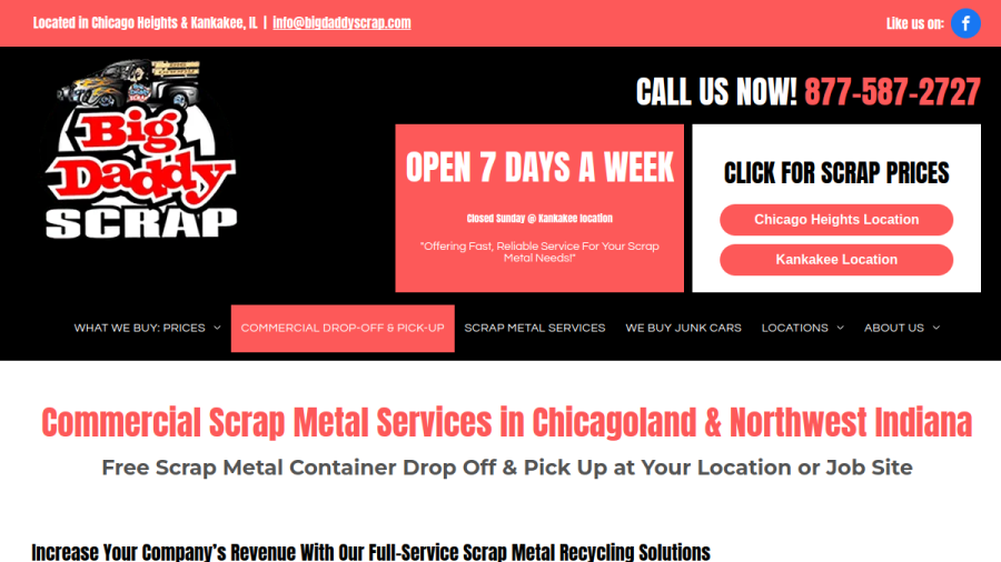 Screenshot of the Big Daddy Scrap website