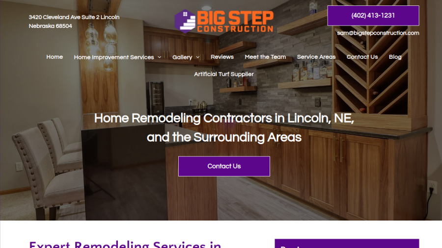 Big Step Construction website