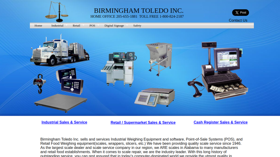 Screenshot of the Birmingham Toledo Inc website