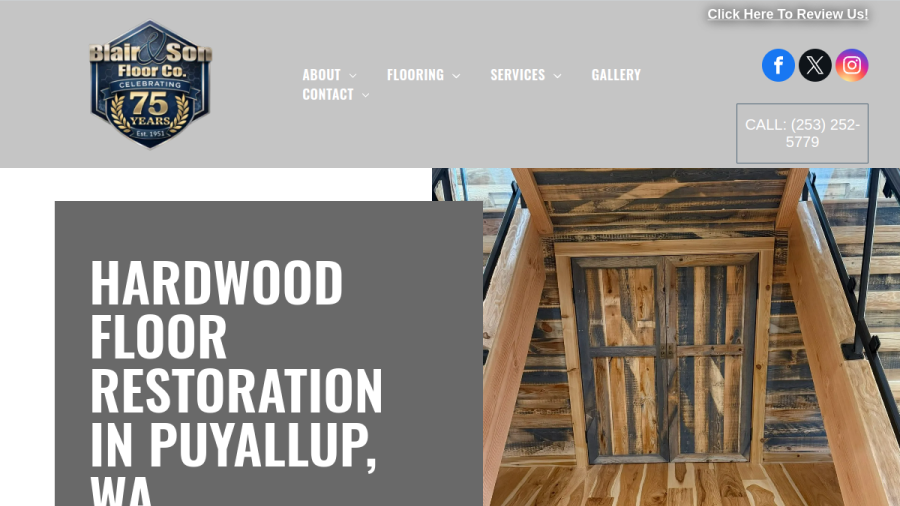Screenshot of the Blair & Sons Floor Co website