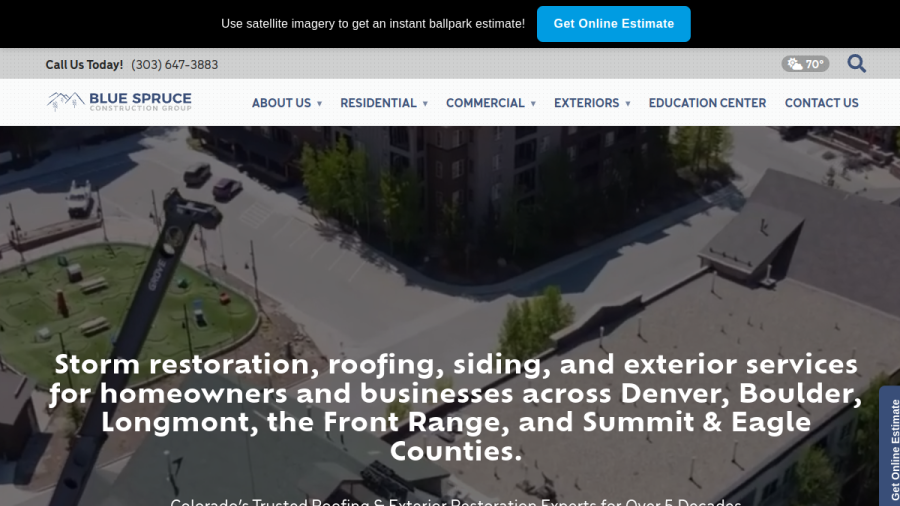 Blue Spruce Construction Group website screenshot