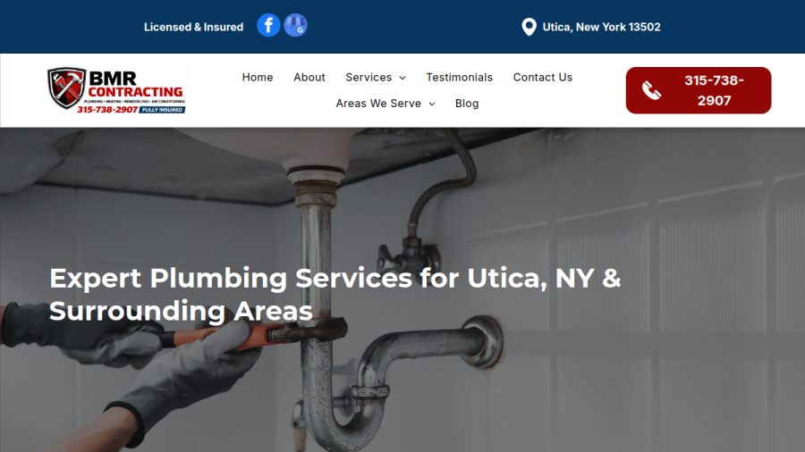 BMR Contracting website screenshot