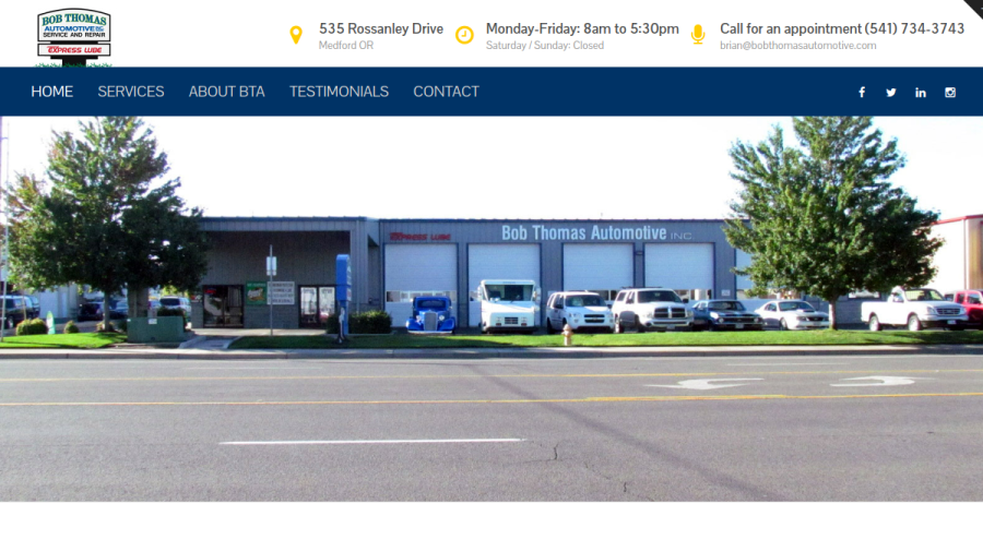 Screenshot of the Bob Thomas Automotive Inc. website