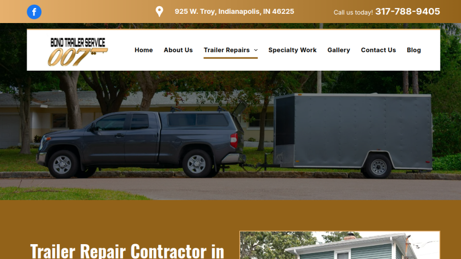 Bond Trailer Service website