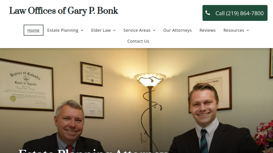 The Law Offices Of Gary P. Bonk, Attorney-at-Law website