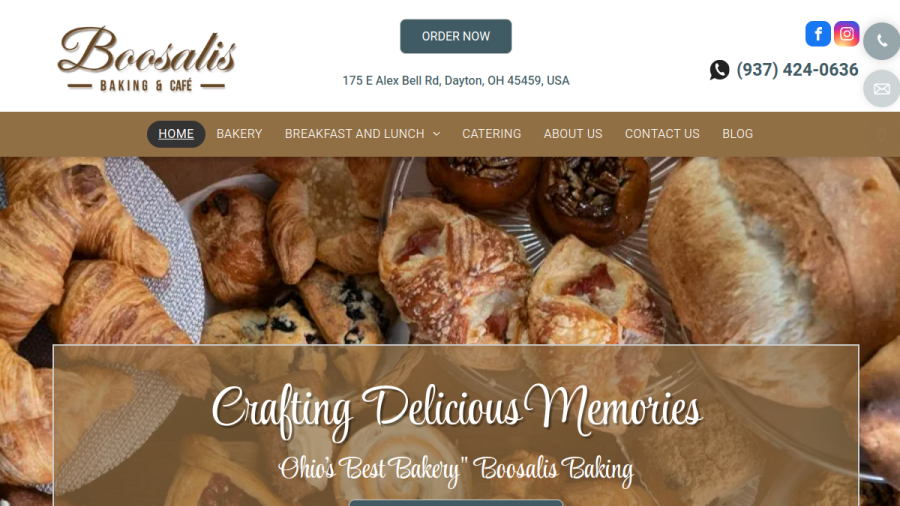 Boosalis Baking and Cafe website