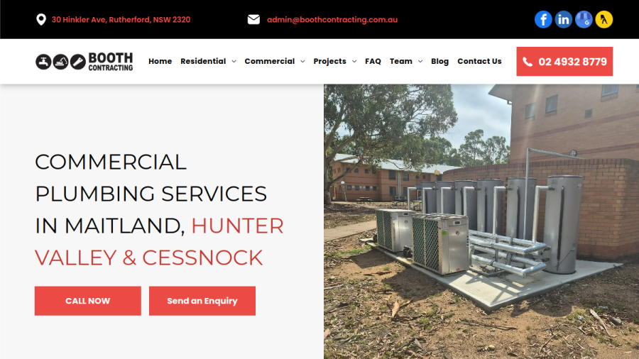 Booth Contracting website